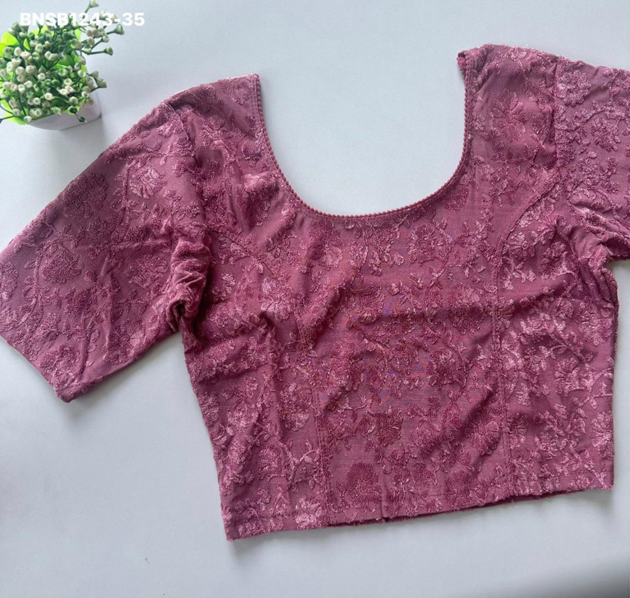 Polyester Stretchable Blouse-Dusty Pink